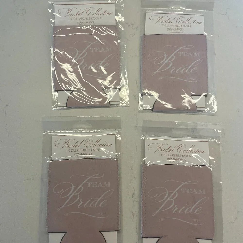 Rosannebeck Collections Bridal Collection Team Bride Drink Koozies set of 4, NWT